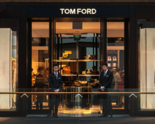 Tom Ford shop with two workers standing in front
